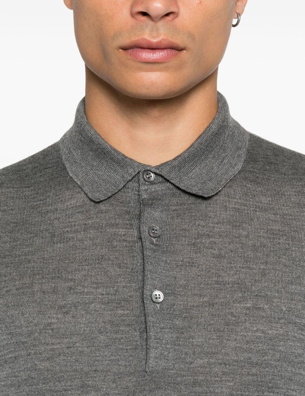 Polo in maglia fine a maniche lunghe in grigio Tagliatore - donna 