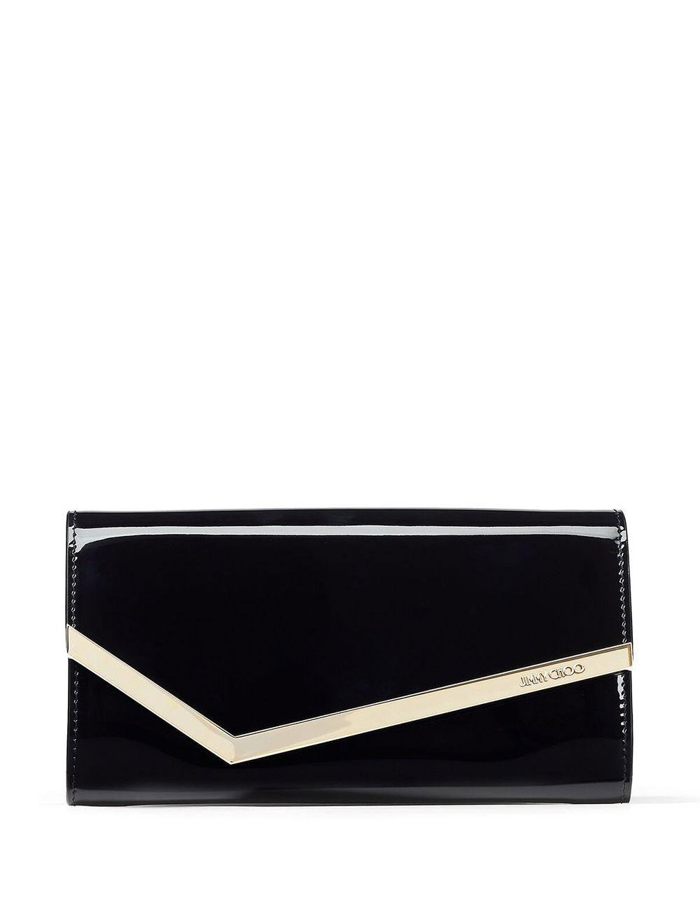 Clutch emmie con finitura lucida in nero Jimmy Choo - donna 