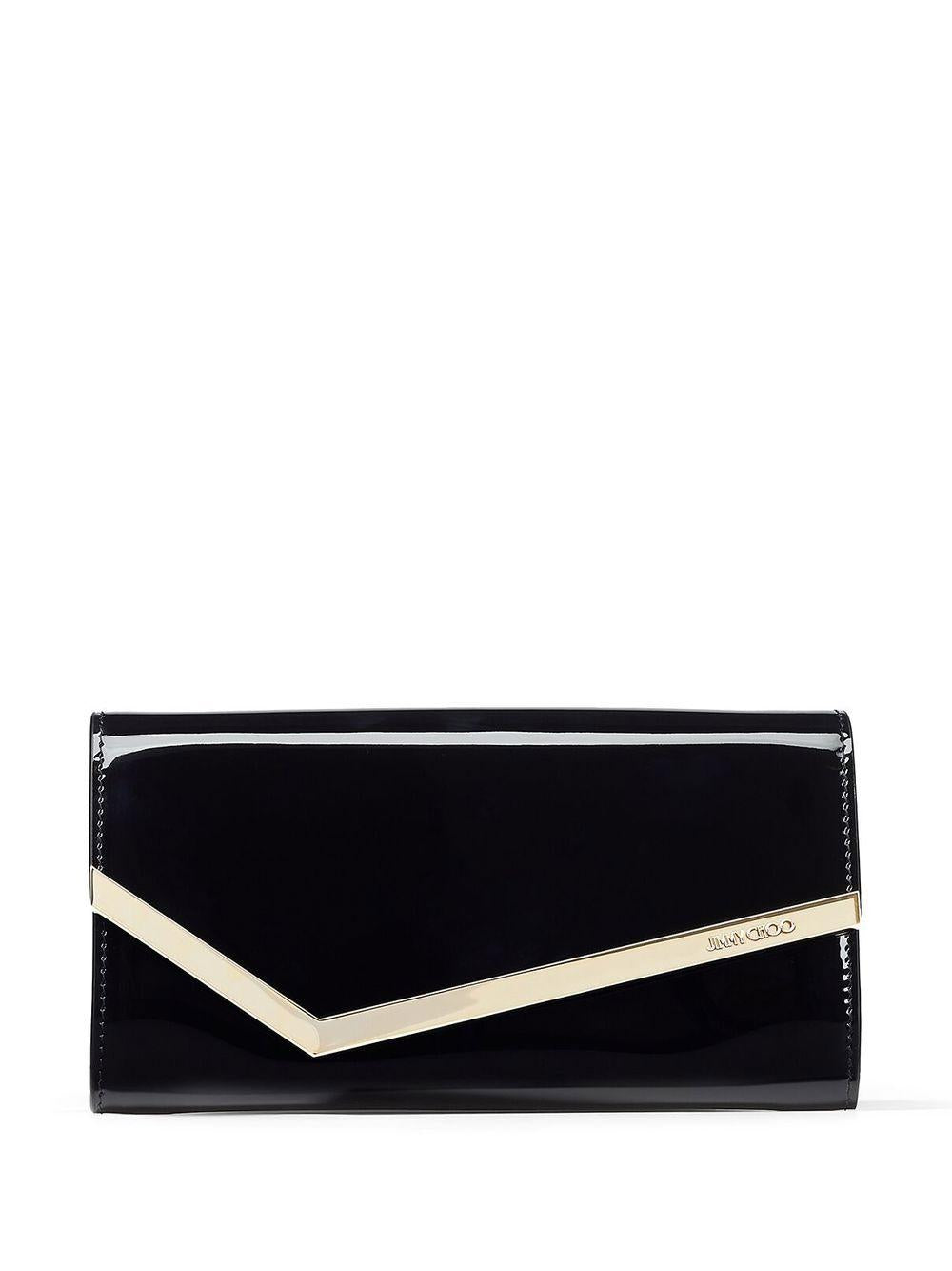 Clutch emmie con finitura lucida in nero Jimmy Choo - donna 
