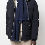 Sciarpa con frange in blu Brunello cucinelli - uomo 