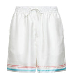 Shorts con vita elasticizzata in bianco Casablanca - uomo 
