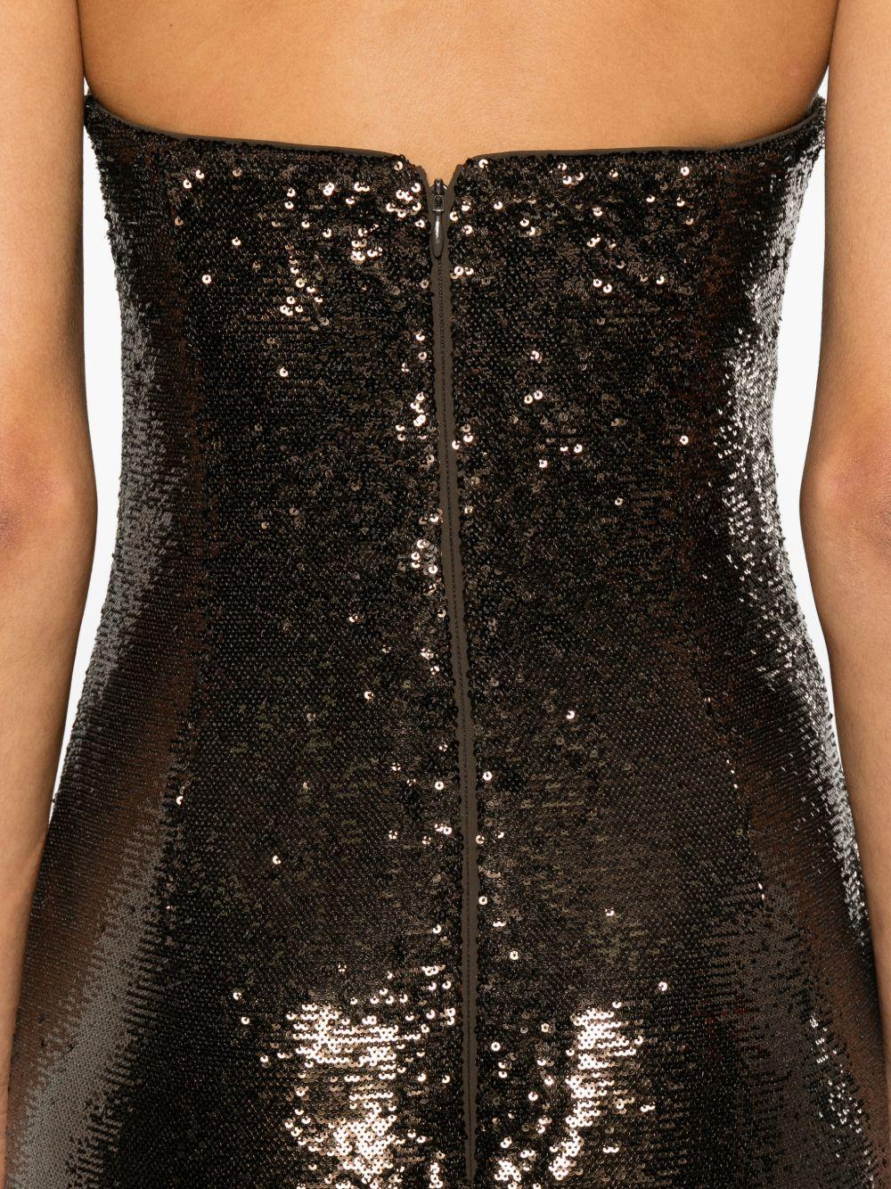 Abito senza spalline con paillettes in marrone Roland mouret - donna 
