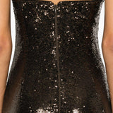 Abito senza spalline con paillettes in marrone Roland mouret - donna 