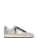 Sneakers ball star con glitter in argento 