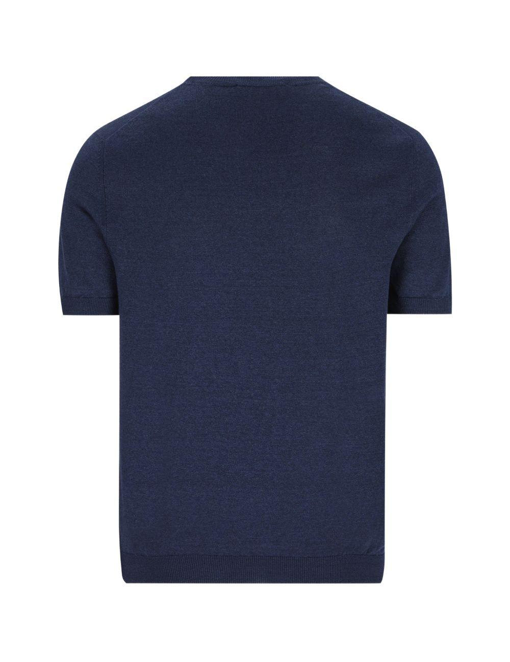 T-shirt josh con bordi a coste in blu Tagliatore - uomo 