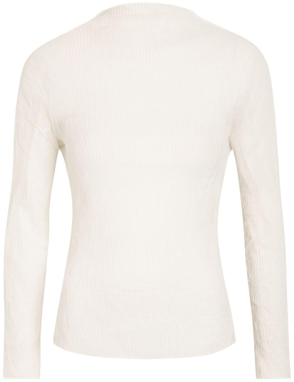 Top a maniche lunghe con design plisettato in bianco Issey miyake - donna 