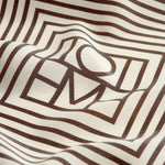 Foulard con stampa monogram in avorio 