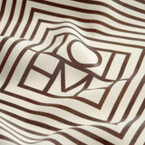 Foulard con stampa monogram in avorio 