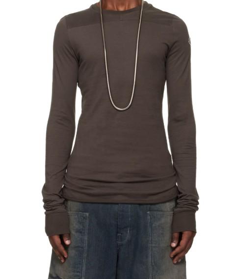 T-shirt a maniche lunghe in cotone grider in marrone Rick Owens x Moncler - unisex<BR/> 