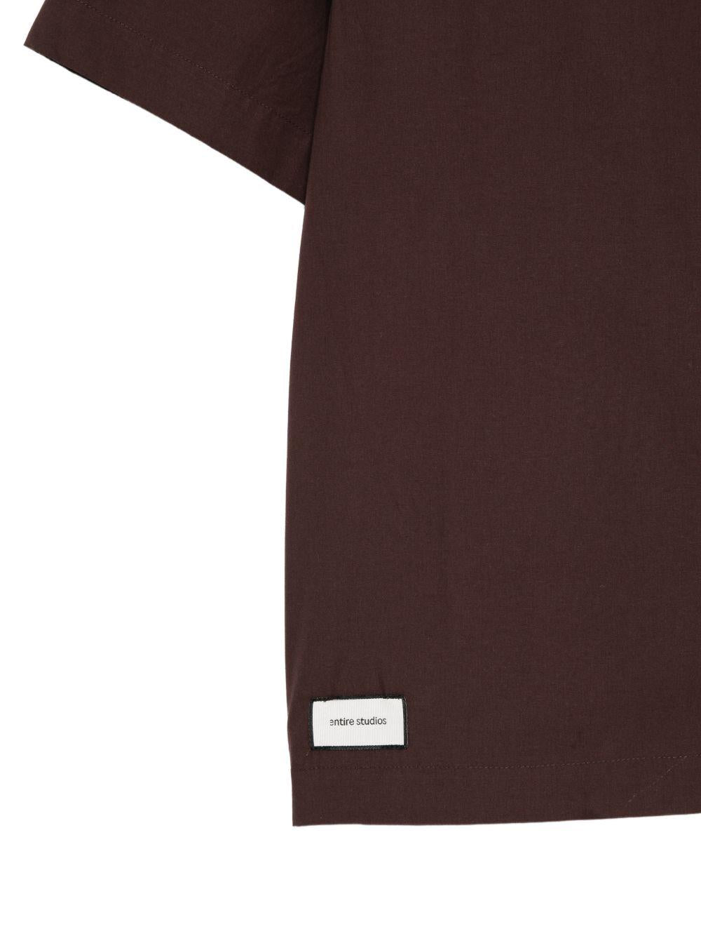 Camicia a maniche corte in marrone Entire studios - unisex 
