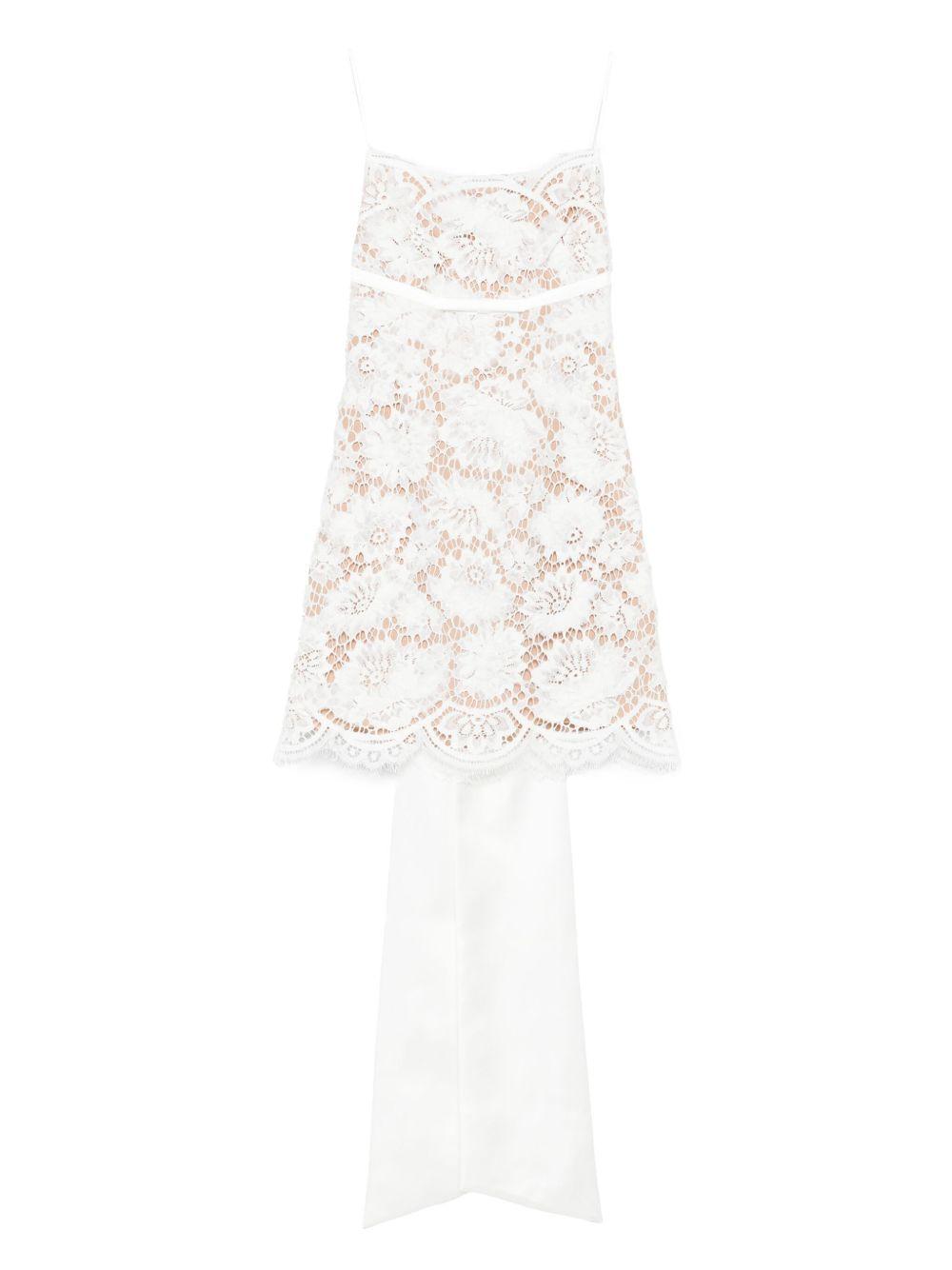 Abito in pizzo con orlo smerlato in bianco Self-portrait - donna 