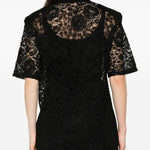 Camicia in pizzo floreale in nero Venuja - donna 