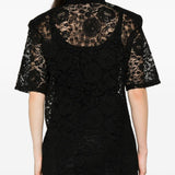 Camicia in pizzo floreale in nero Venuja - donna 