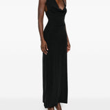 Abito lungo con scollo halter in nero Aya Muse - donna 