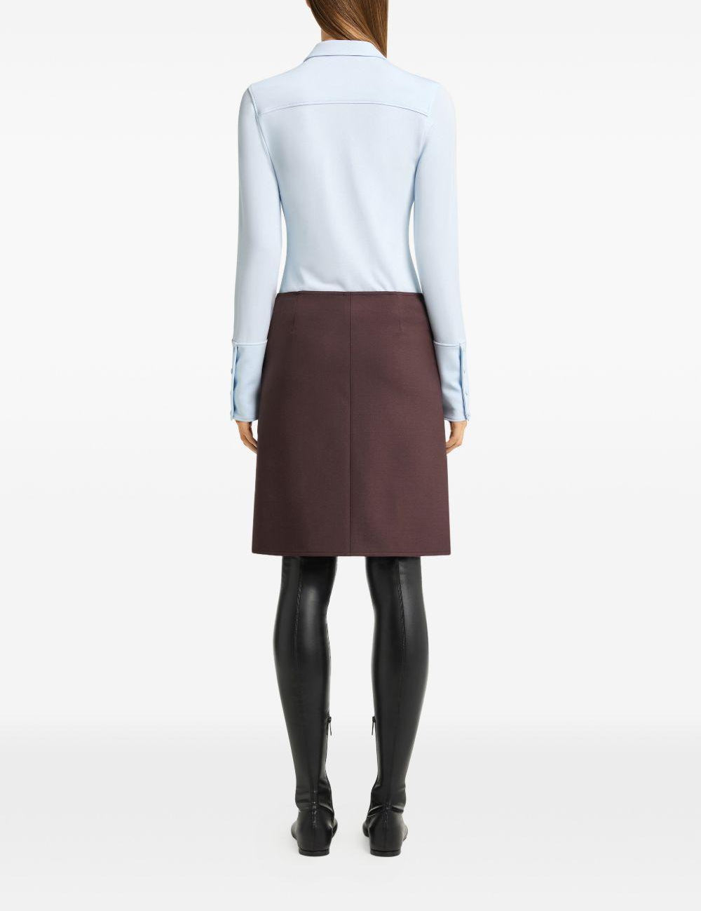 Gonna midi con logo ricamato in bordeaux Courrèges - donna 