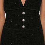 Abito midi con scollo a V in nero Alessandra Rich - donna 