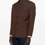 Giacca-camicia con tasche in marrone Grayed - uomo 