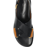 Sandali fb criscross in nero e marrone Marni - donna 