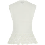 Top con scollo a V e dettaglio all'uncinetto in bianco Ganni - donna 