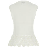 Top con scollo a V e dettaglio all'uncinetto in bianco Ganni - donna 