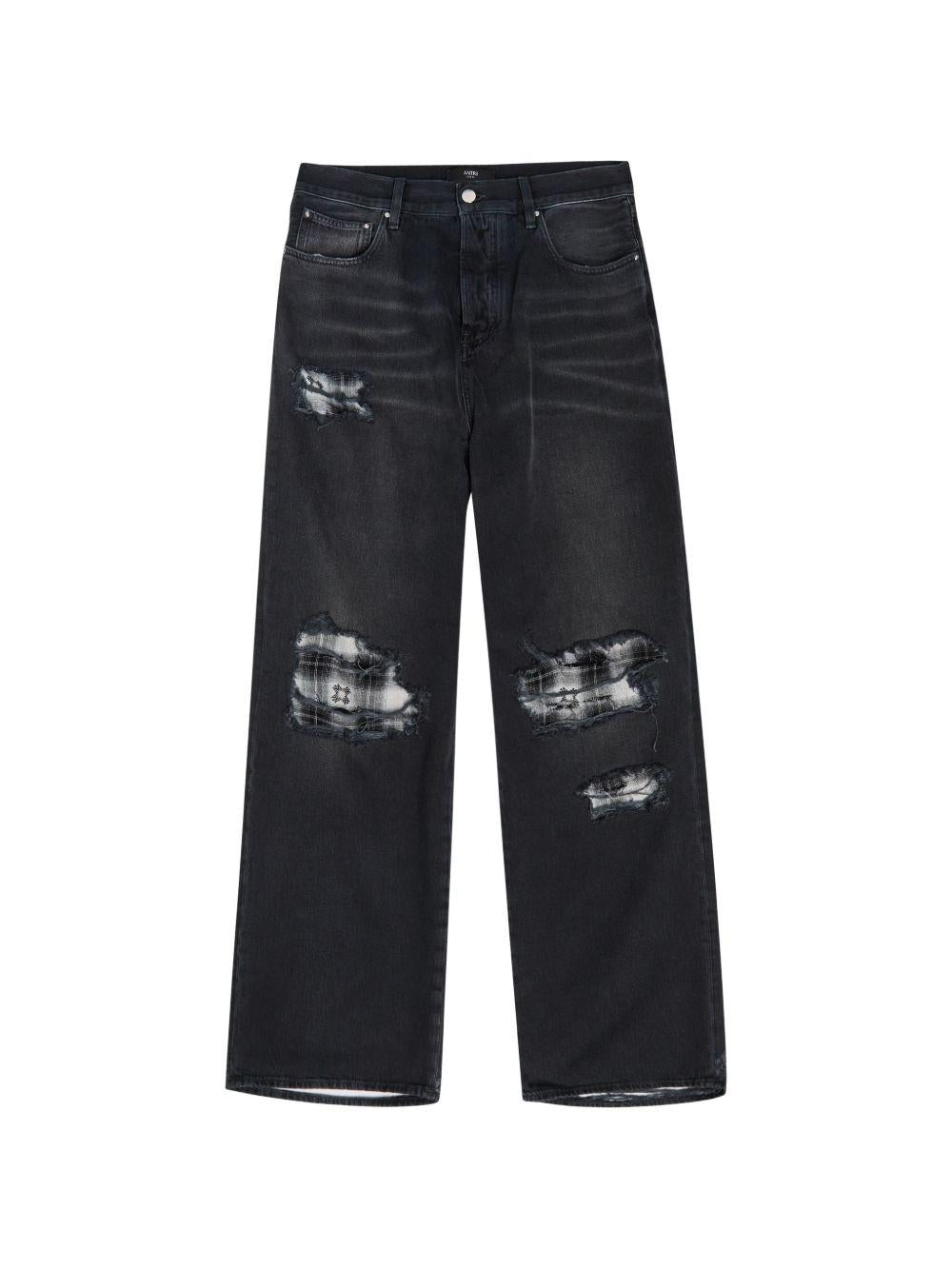 Jeans Funnel Repair con effetto vissuto in nero Amiri - uomo 