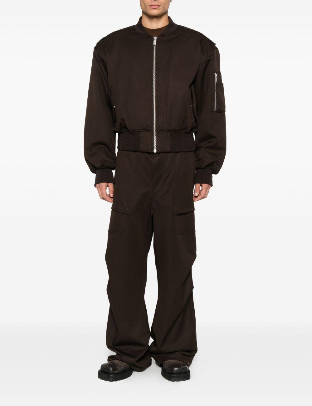 Pantaloni cargo con coulisse in marrone Entire studios - unisex 