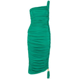Abito midi drappeggiato Alessia in verde Simkhai - donna 