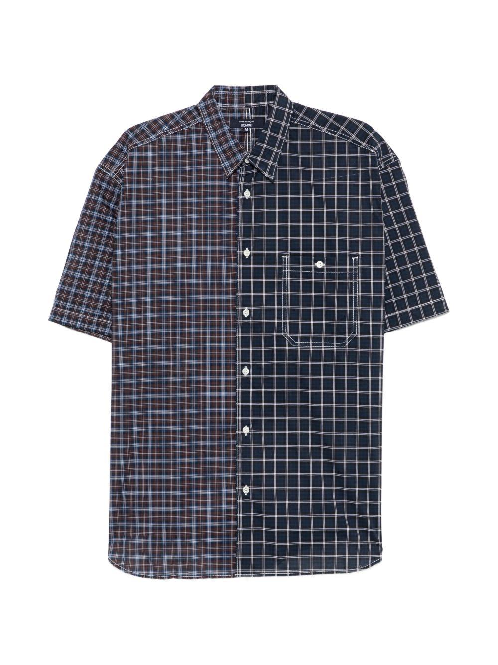 Camicia a quadretti con pannelli in blu Comme des garcons homme - uomo 