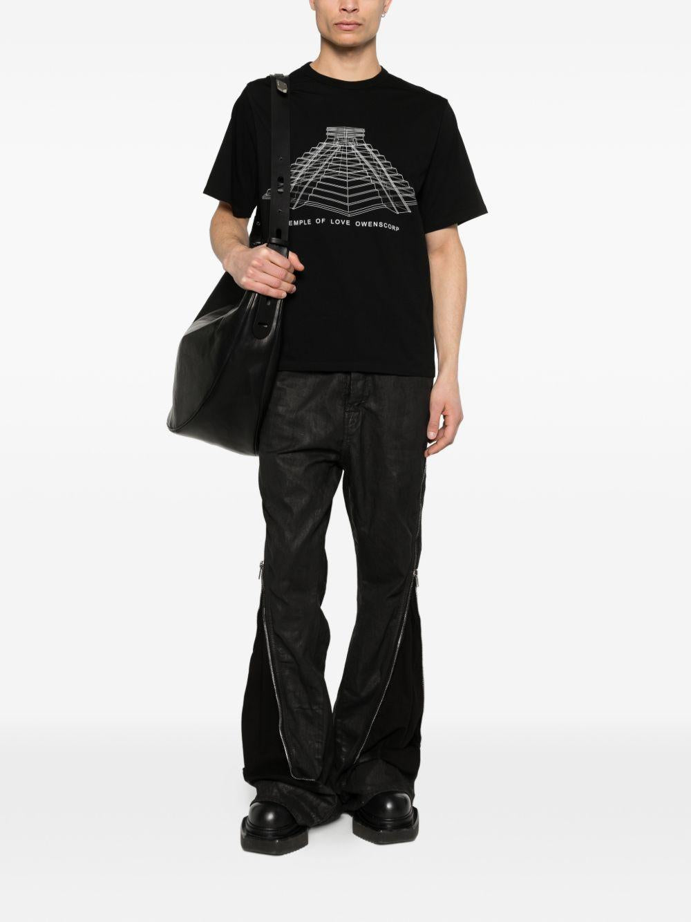 T-shirt con grafica in nero Rick owens - uomo 