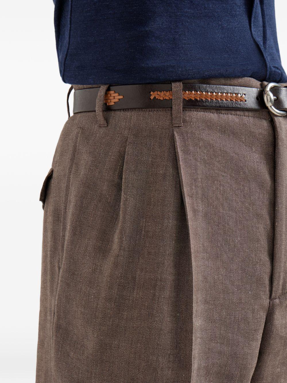 Pantaloni plissé in marrone Brunello cucinelli - uomo 