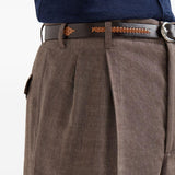 Pantaloni plissé in marrone Brunello cucinelli - uomo 