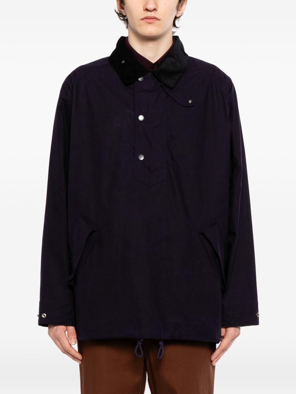 Giacca smock con cappuccio in nero Barbour x kaptain sunshine - uomo 