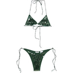 Bikini Marylin con paillettes in verde Oséree - donna 