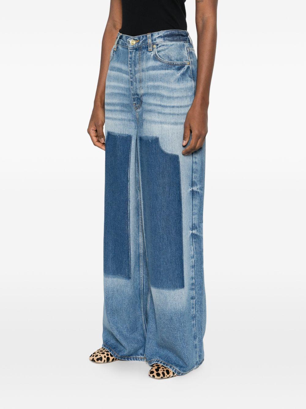 Jeans larghi a gamba larga in blu Ganni - donna 