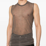 Canotta basic in grigio Rick owens - uomo 