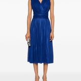 Abito midi drappeggiato in blu - donna 