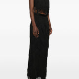 Gonna lunga con frange in nero Bless - donna 