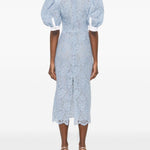 Abito midi con maniche a palloncino in azzurro Rowen Rose - donna 