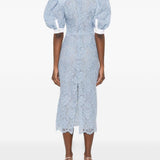 Abito midi con maniche a palloncino in azzurro Rowen Rose - donna 