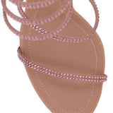 Sandali cleo con cristalli in rosa Rene caovilla - donna 