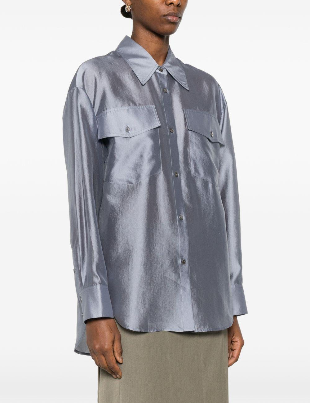 Camicia con design satinato in grigio R2w - donna 