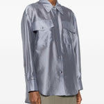 Camicia con design satinato in grigio R2w - donna 
