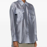 Camicia con design satinato in grigio R2w - donna 