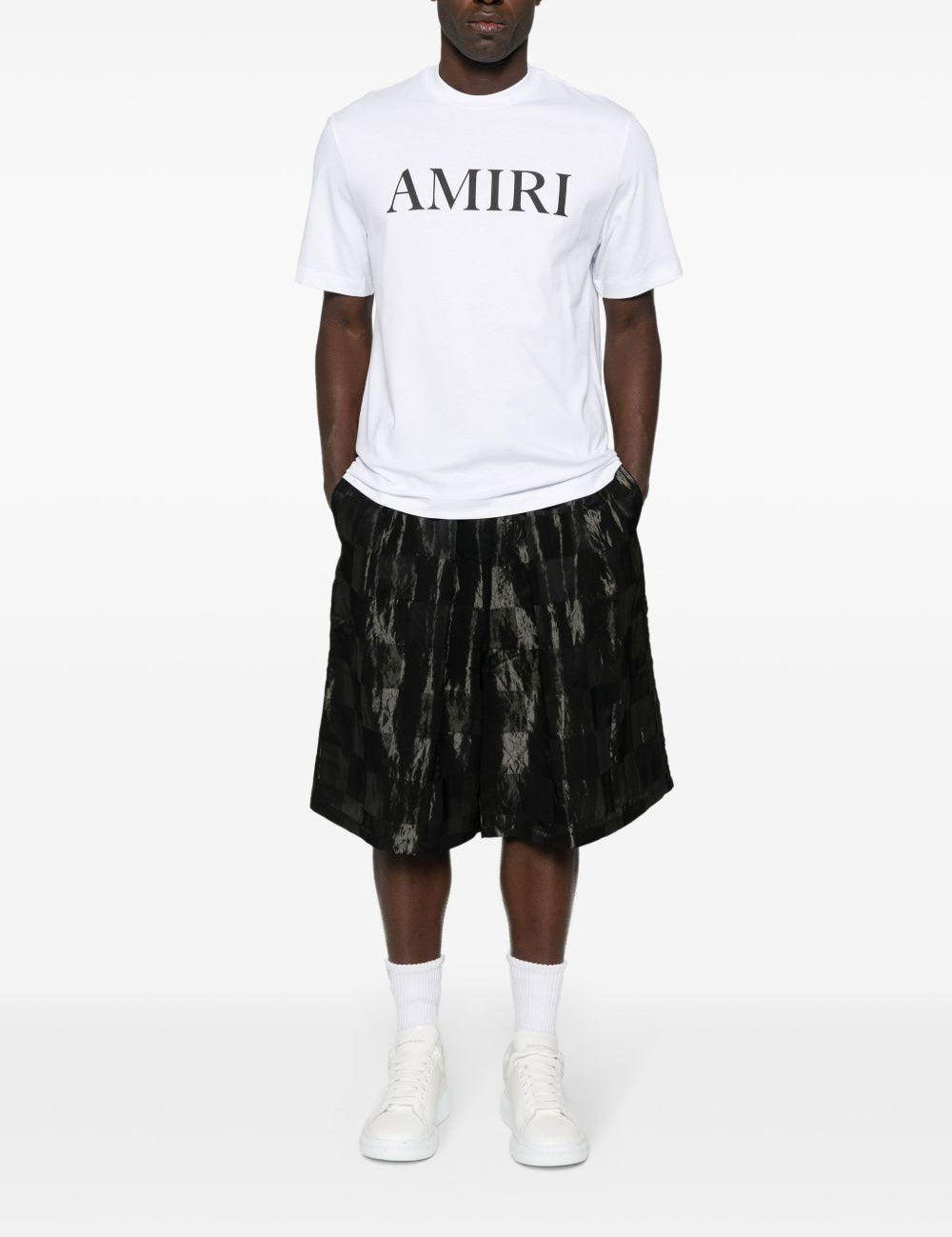 T-shirt a maniche corte con logo  in bianco 