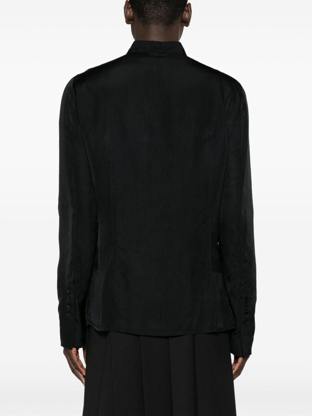Camicia satinata a maniche lunghe in nero Sapio - uomo 