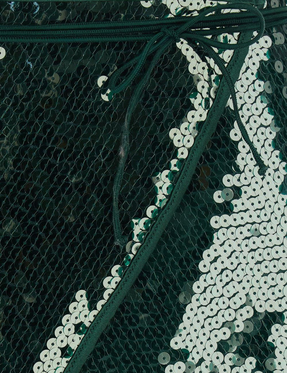 Minigonna con paillettes in verde Oséree - donna 