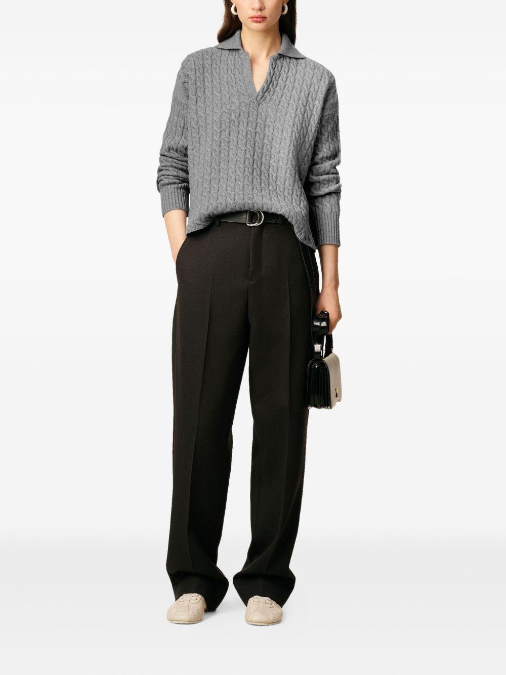 Maglione polo a trecce in grigio Ami paris - unisex 