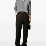 Maglione polo a trecce in grigio Ami paris - unisex 
