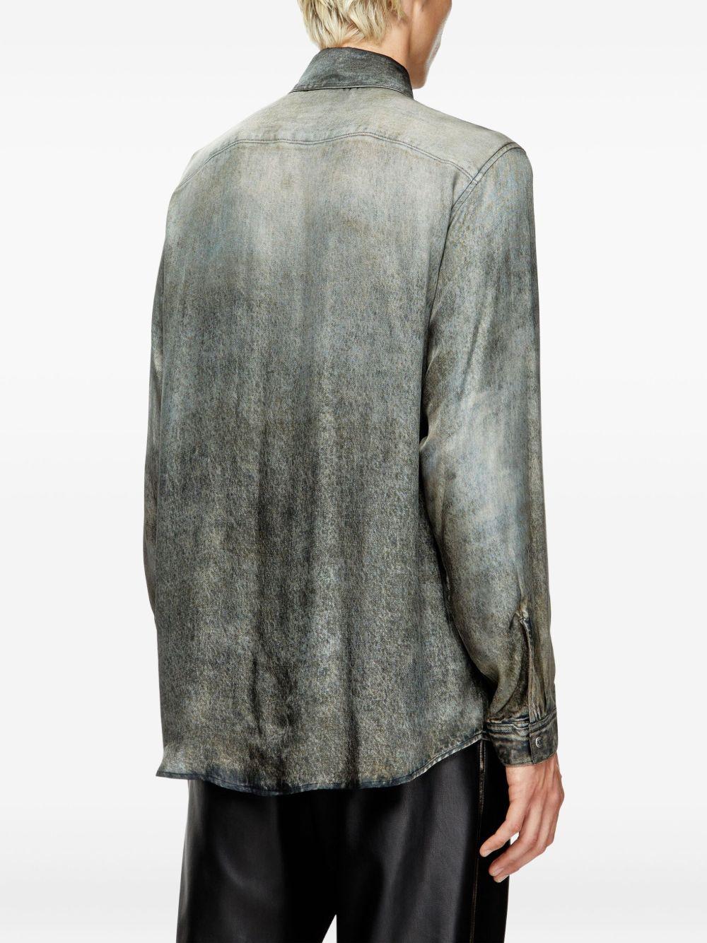 Camicia con lavaggio acido in nero Diesel - uomo 