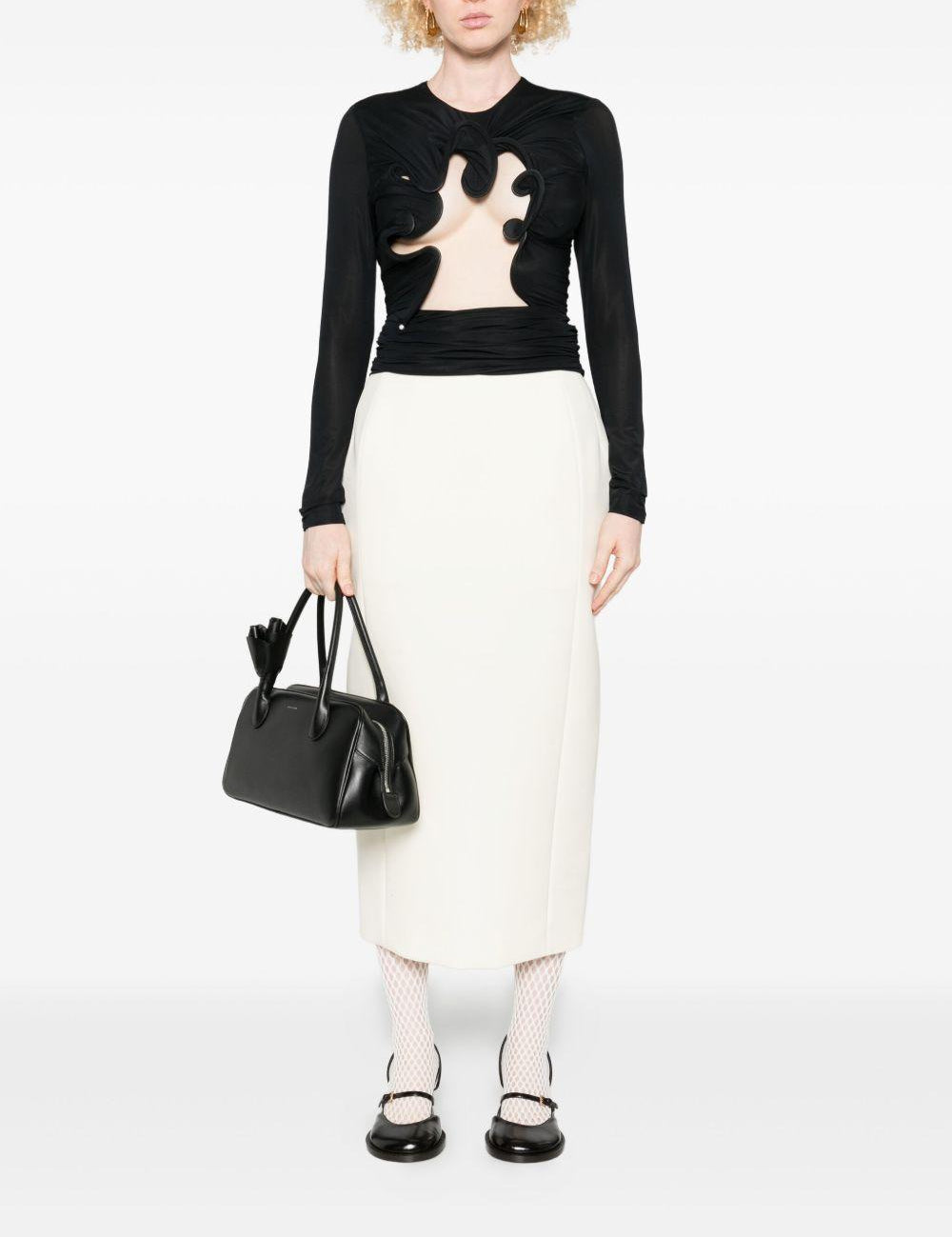 Top Hollow Venus in mesh con cut-out in nero Christopher esber - donna 